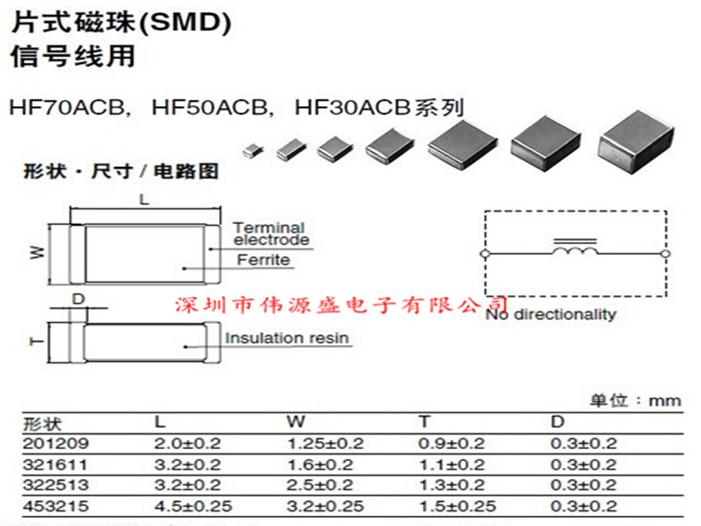 信号线抑制频带片式磁珠 0805 11Ω 600mA TDK HF50ACB201209-T