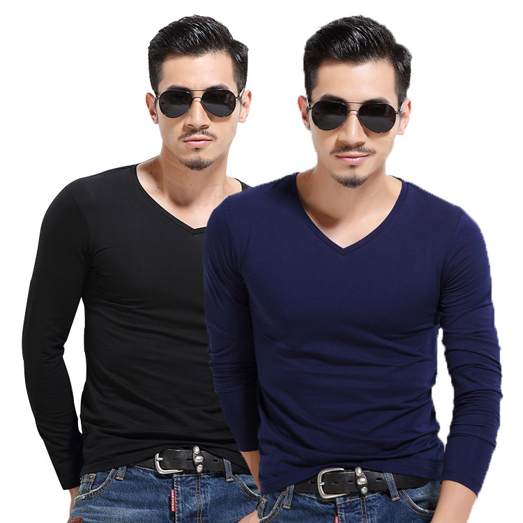 速卖通秋冬军迷男式长袖T恤纯色圆领打底衫上衣男装外贸广告衫|ms