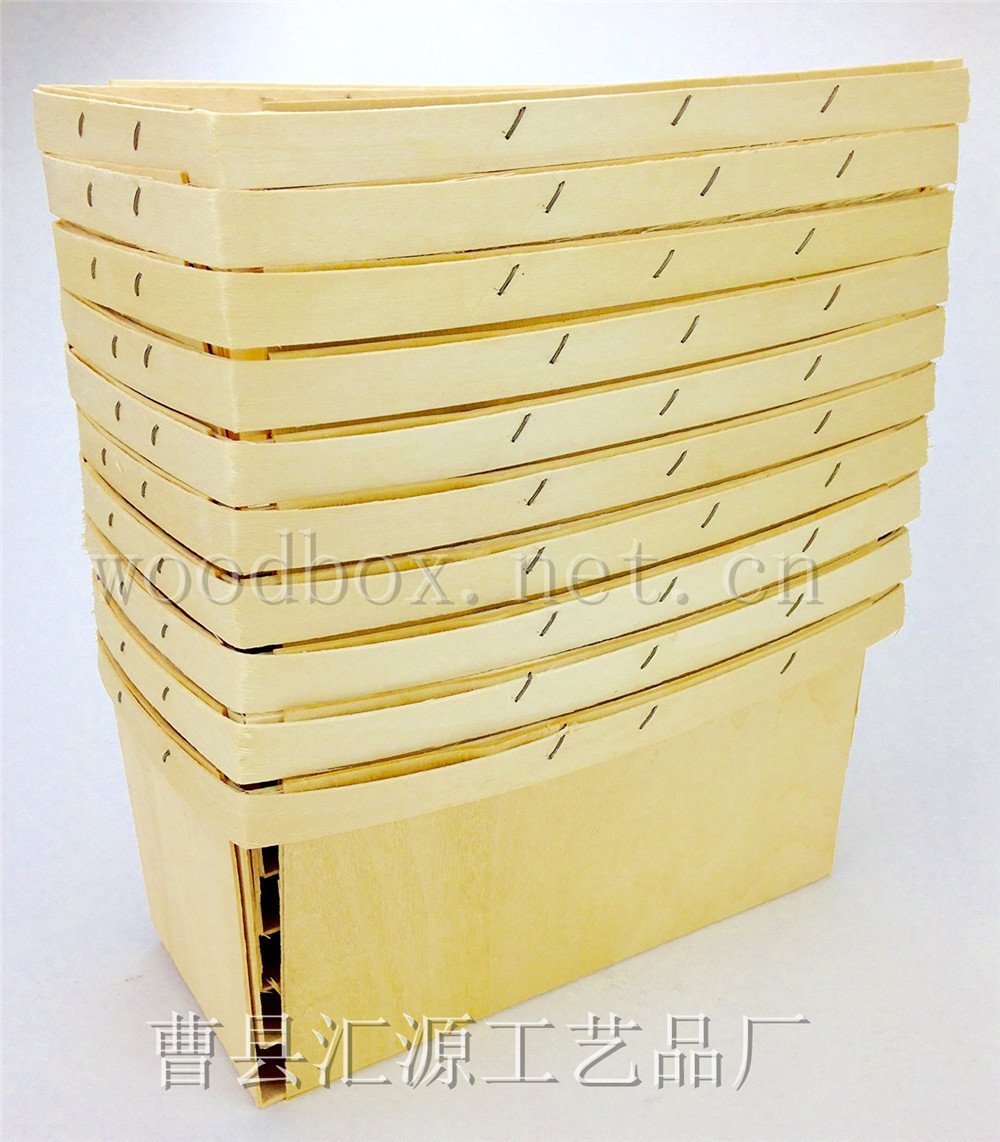 5 山东菏泽曹县定做环保木质可降解浆果木篮子 水果点心聚会婚