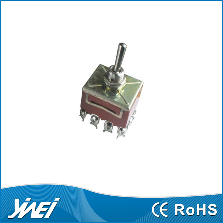 12只脚4PDT 4P3T两档三档胶木料银触点铜触点20A大电流钮子开关