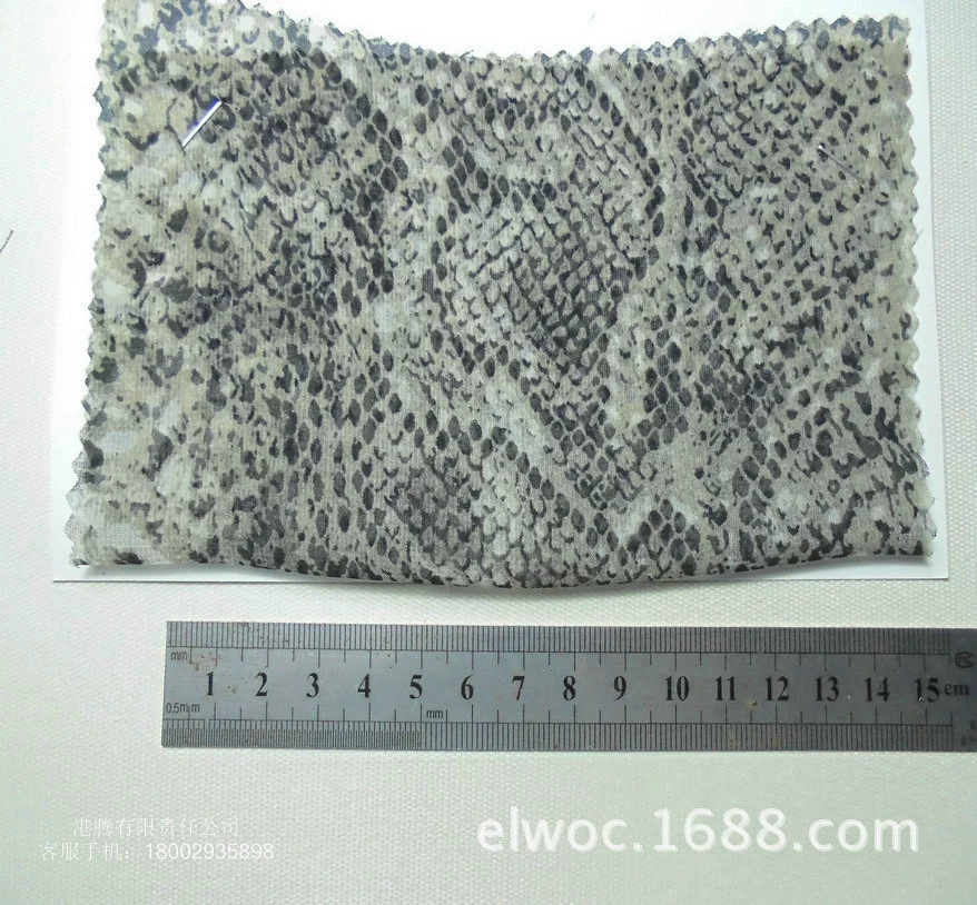 Snake pattern printed cloth chiffon, environmentally friendly clothes underwear fabric python soft decorative curtain cloth 4317