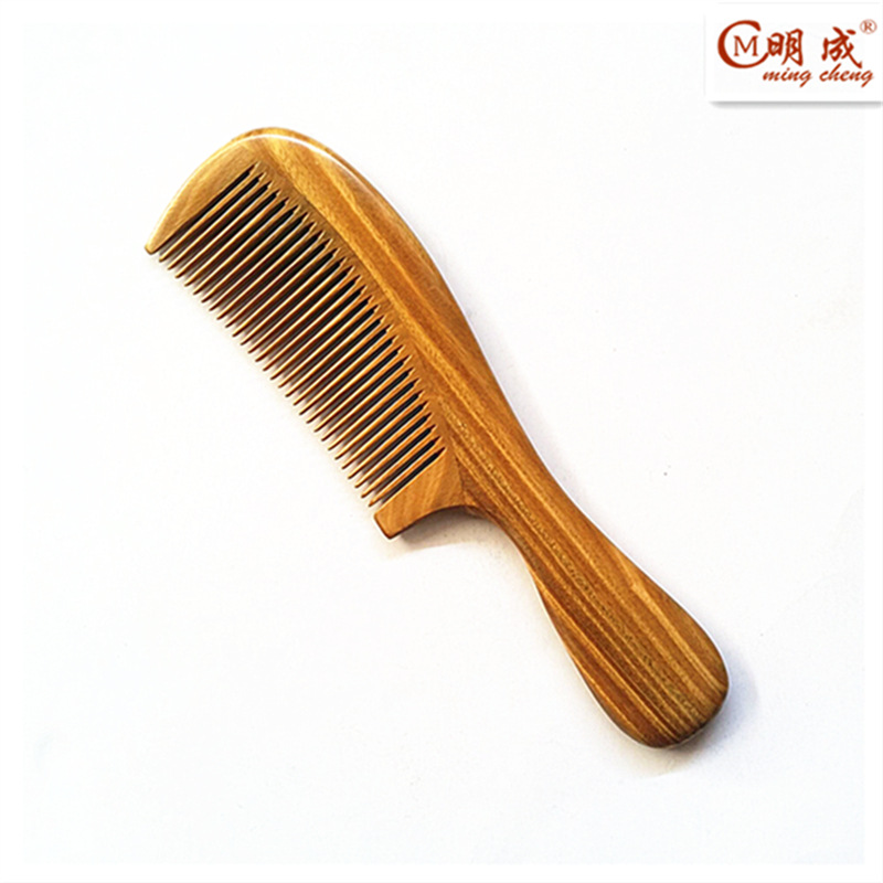 桂林明成檀木梳绿檀木梳梳20-2手柄宽齿细齿美发梳顺发经络按摩梳-阿里巴巴