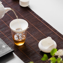 象牙白玉瓷茶漏過濾器德化 陶瓷創意 杯托白瓷功夫茶具配件批發