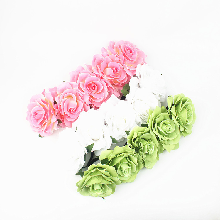 11cm5朵包芯玫瑰花黑色发带 组合图2