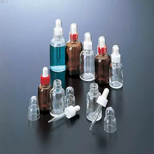 Straw bottle round transparent brown 4-3022 2