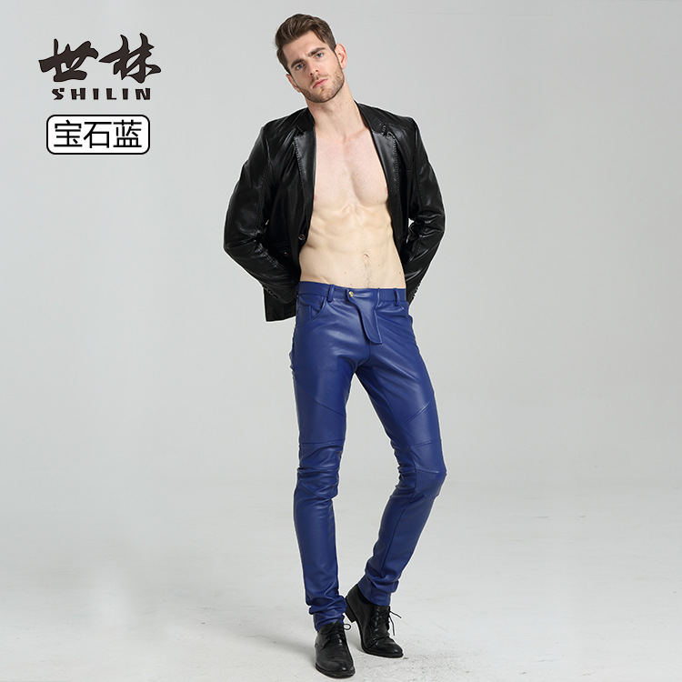 拼接皮裤1红色 (29)