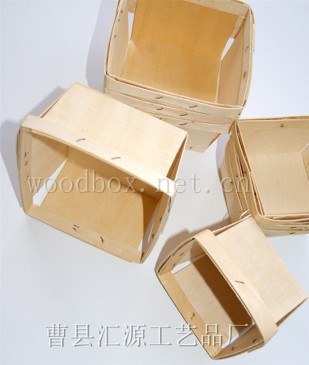 7 定做正方形树皮薄杨木皮木篮 便宜一次性水果小木筐  (1