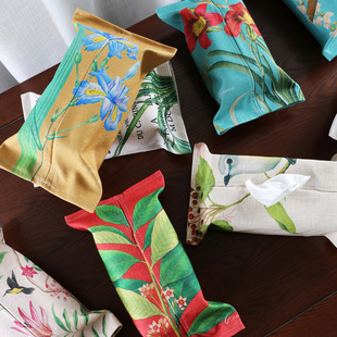Cotton and Linen Fabric Tissue Set American Pastoral Set Tissue Paper Creative Tissue Box Large Can Be Customized