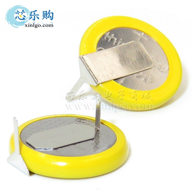 CR1220带脚电池 3V 直插卧式 脚距10.5mm 带焊脚电池 纽扣电池