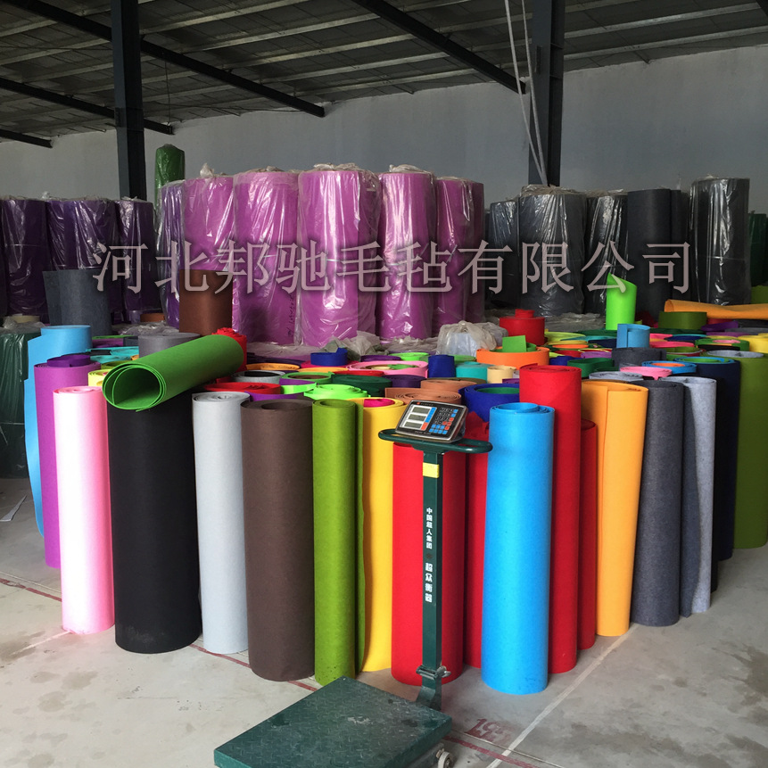 厂家5mm厚彩色毛毡背胶 背景布DIY工艺针刺无纺布可按需做颜色