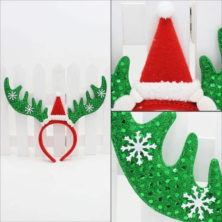 亮片大鹿角戴帽5