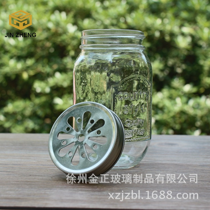 厂家批发500ml 欧美乡村风格梅森罐罐蜡玻璃罐 密封储物瓶