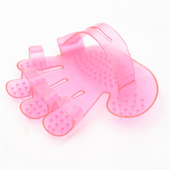 Pet transparent five-finger bath brush rub massage brush pet glove brush cat and dog bath massage five-finger palm brush