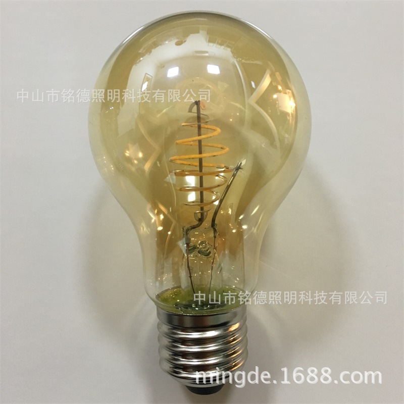 新款爱迪A60LED双螺旋灯丝灯 柔性led灯丝 复古节能造型灯丝灯-阿里巴巴