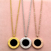 Small double-sided fashionable necklace, chain for key bag  stainless steel, European style, wholesale