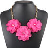 Accessory, three dimensional necklace, European style, wholesale, flowered
