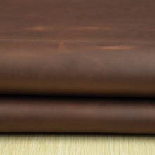 二层油蜡疯马牛皮皮料厂家 鞋包用疯马皮  变色油蜡牛皮皮料批发