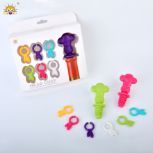 新款RB253厨师酒塞 创意厨师塑料酒瓶塞卡通红酒塞彩盒包装红酒塞