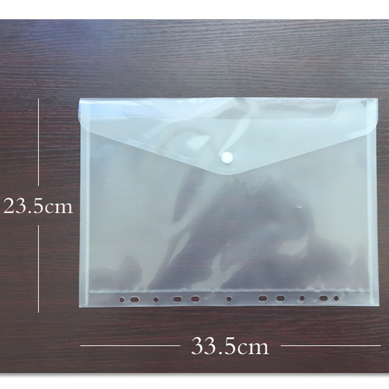 11孔按扣A4文件袋透明　塑料资料档案袋收纳袋学生试卷袋办公用品|ms
