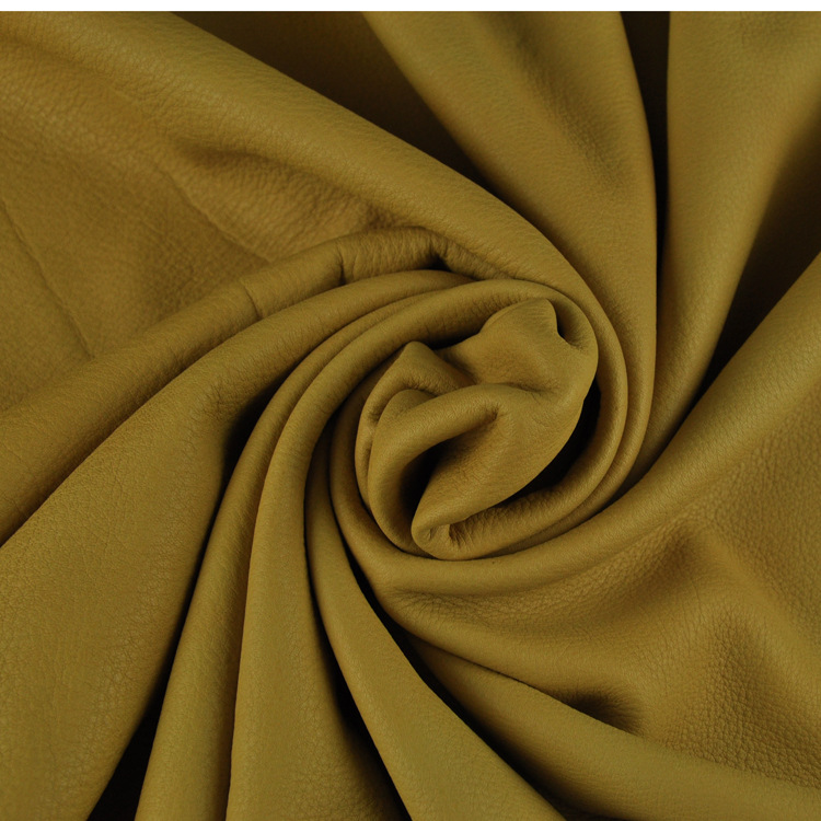 头层杏色自然摔粒面荔枝纹牛皮皮革批发 笨染小摔纹真皮皮料厂家