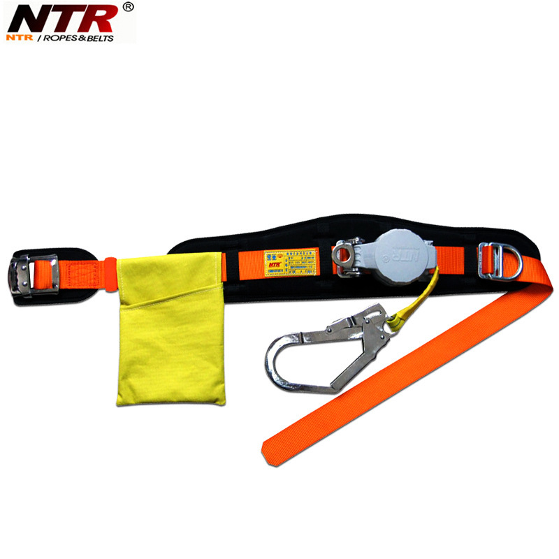 耐特尔 高空作业防护速差式安全带 防坠落单腰伸缩式安全带