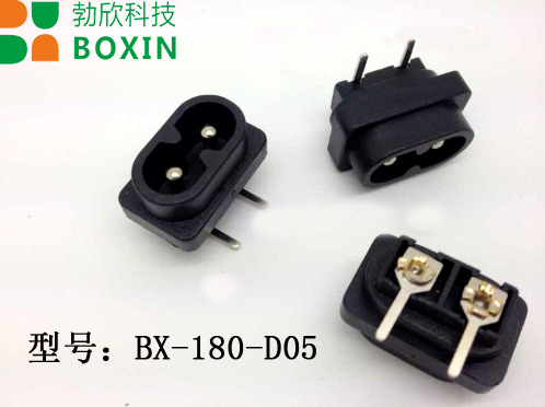厂家直销 AC电源插座 两孔八字插座2.5A BX-180-D05