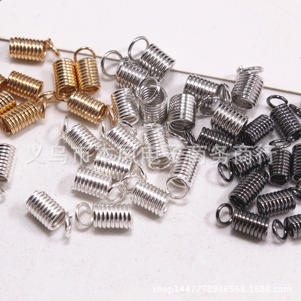 DIY饰品配件 3-6mm规格皮绳扣 螺旋扣弹簧扣 diy项链手链搭扣批发