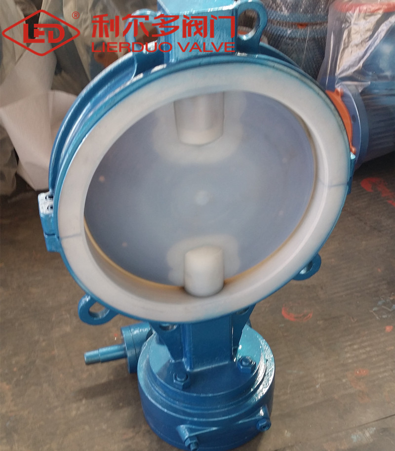 强酸98%硫酸硝酸全衬对夹中线蝶阀D371F4-16C 衬四氟、46、PO蝶阀