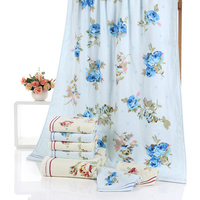 Reactive printing Bath towel Manufactor Direct selling pure cotton rose Bath towel wholesale gift gift Return ceremony Bath towel