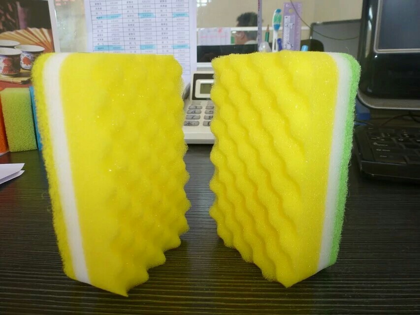 波浪海绵复合百洁布清洁海绵