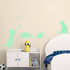 Foreign trade thermal sales luminous wall sticker creative play cat wall decoration European and American children's bedroom 37182