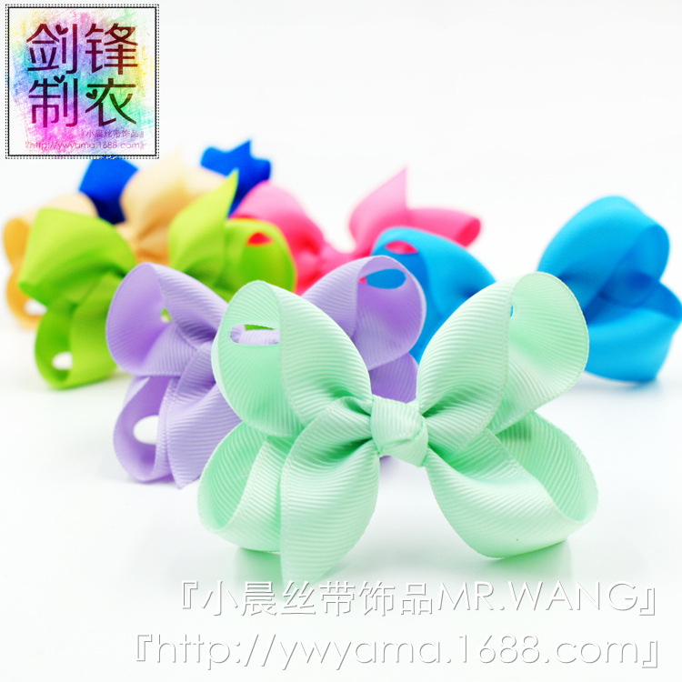 小晨中号翘翘花宝宝发夹外贸欧美eBay速卖通儿童丝带蝴蝶结批发