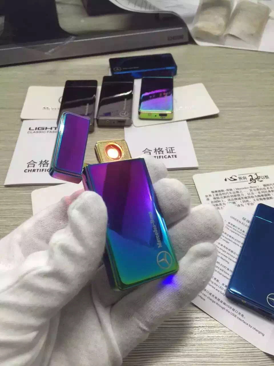 奔驰双面点烟打火机感应 个性定制男士礼品 奇特促销礼品一件代发|ms