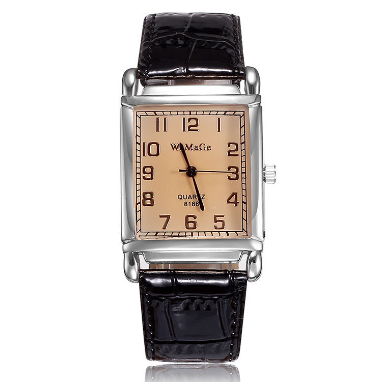 Fashion square belt watch brown glass mirror quartz casual wrist watch wholesalepicture2