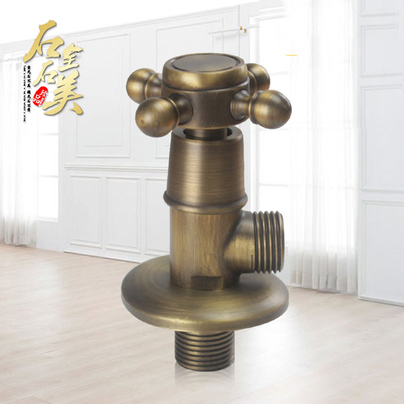 仿古加厚全铜角阀止水阀 三角阀全铜 冷热水角阀 铜角阀|ms