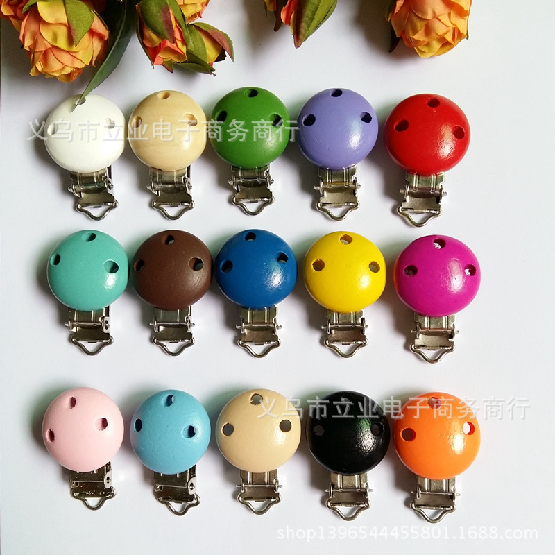 彩色木制兒童卡通奶嘴夾 木質奶嘴夾 嬰幼兒安全環保無毒木奶嘴座