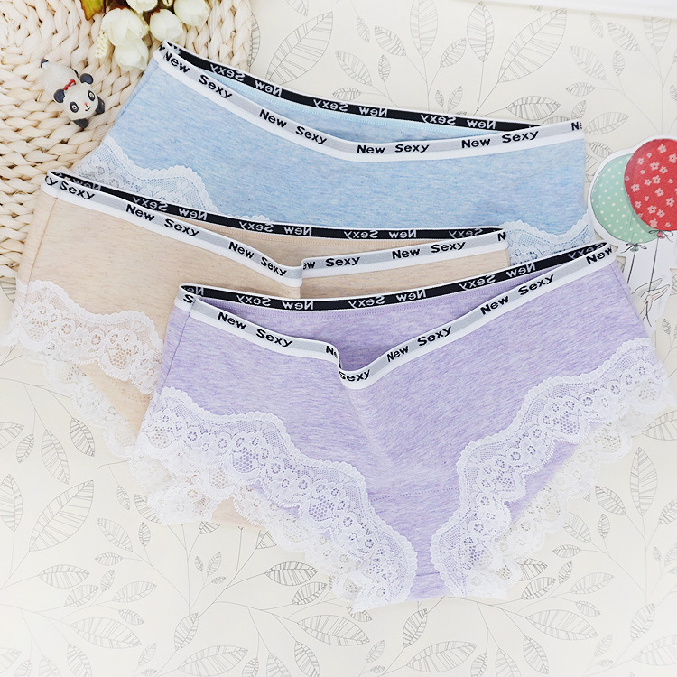 外贸纯棉中腰腰头无痕内裤女全棉面料女士内裤全棉三角裤8875