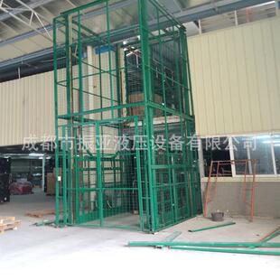 全電動液壓單油缸升降貨梯，不銹鋼卷簾門升降機，雙軌式升降平台