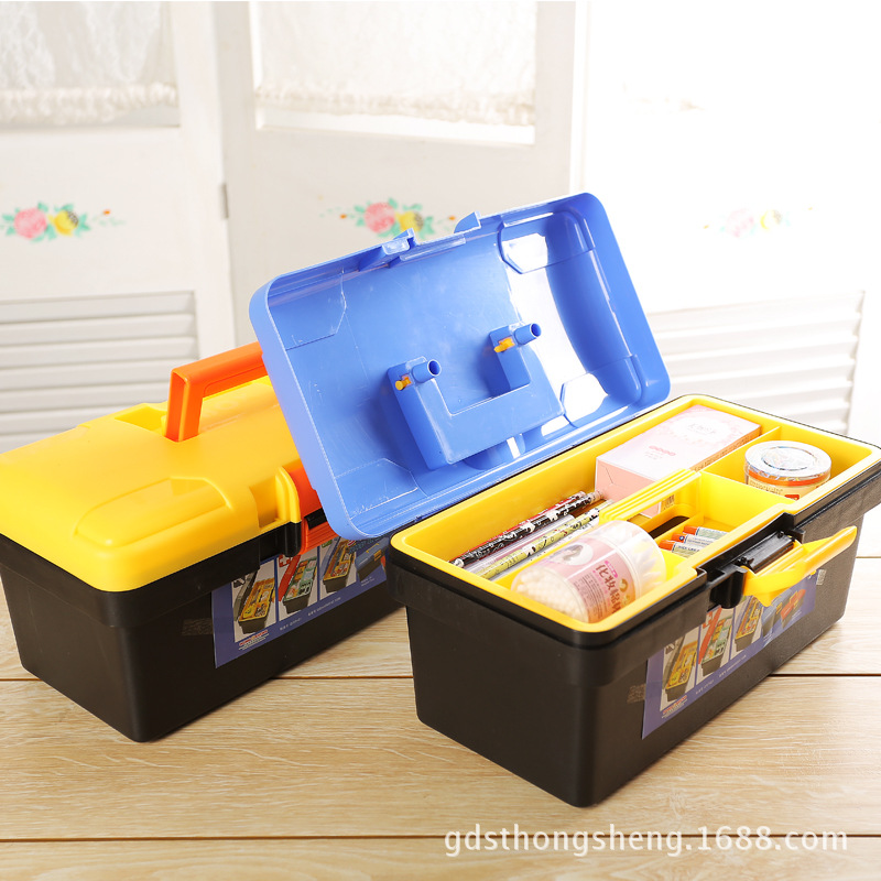 汽车修理双层工具箱生产车间大号PP工具箱双层手提工具箱