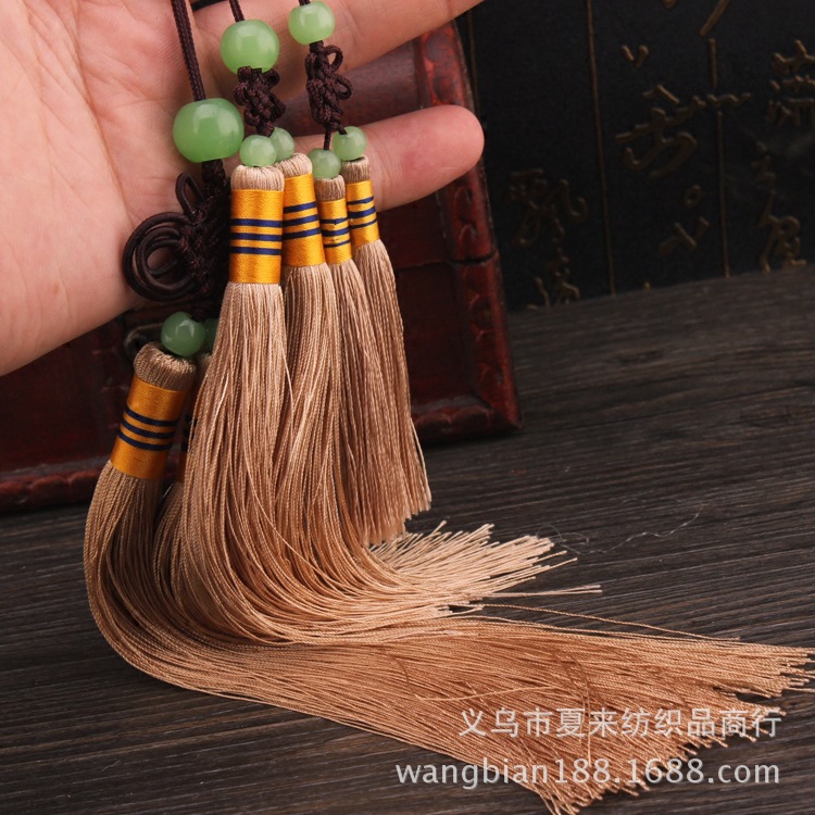 中国结配麻灰色精致双头流苏穗子扇坠萧笛乐器手机挂件书签吊穗