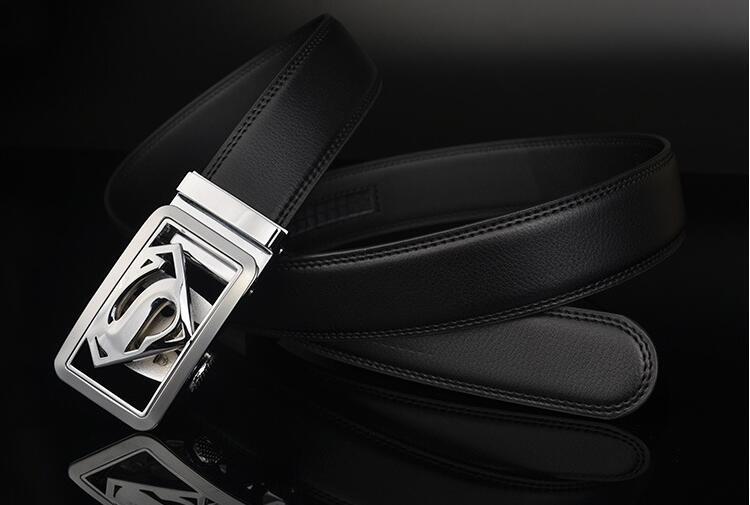 Cinto de pele para homem com fivela automática estilo moda_voghion.com