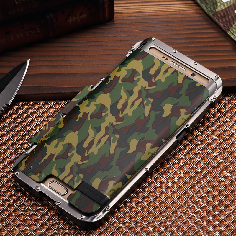 Armor King Iron Man Luxury Shockproof Stainless Steel Aluminum Metal Flip Case Cover for Samsung Galaxy S6 Edge Plus G9280