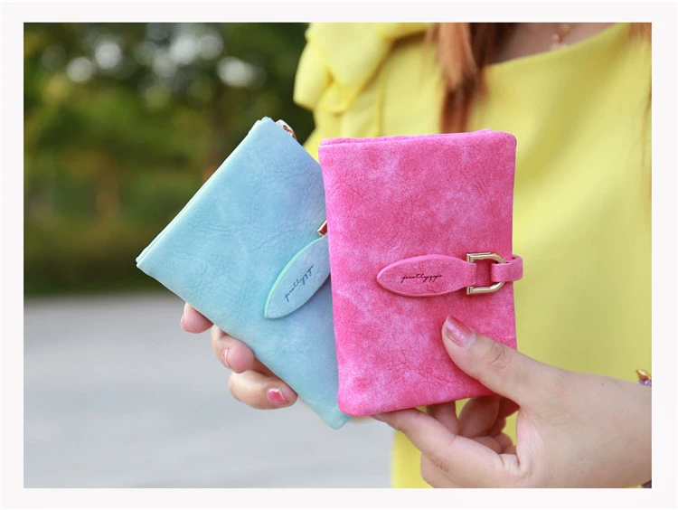 Retro wallet, matte universal folding short shoulder bag