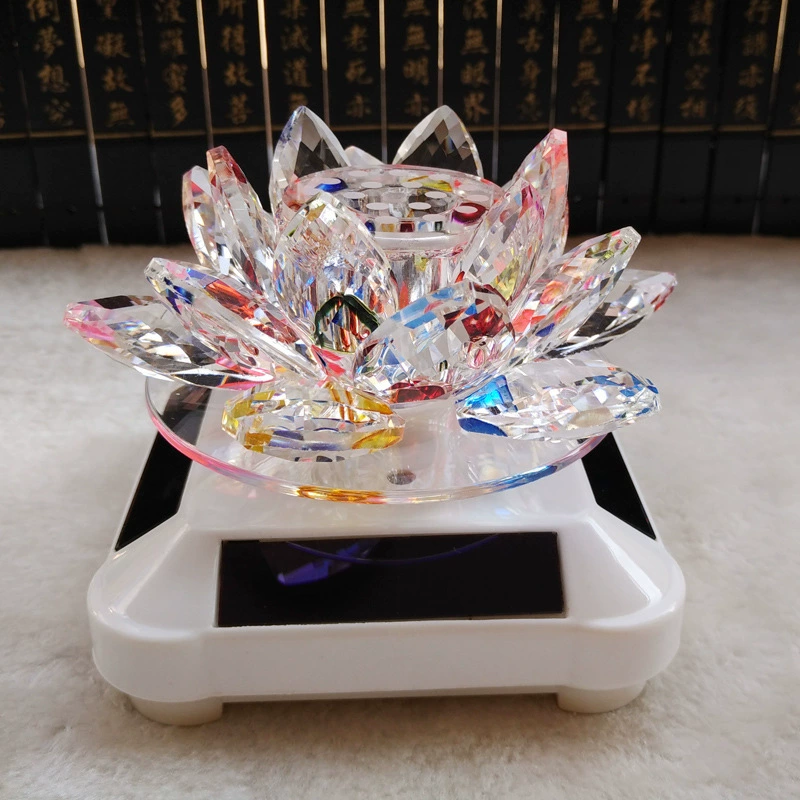 Солнечное автомобильное парфюмерное сиденье Lotus с легкими вращающимися предметами интерьера автомобиля k9 кристалл лотоса украшение вращающееся