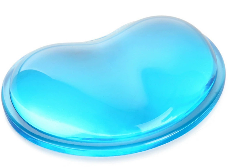 Wrist rest silicone heart-shaped, transparent crystal gel mouse pad, cooling hand pillow 11×7 cm