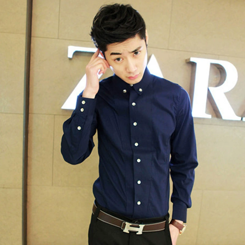 Colored fitted shirt, Korean style, wholesale