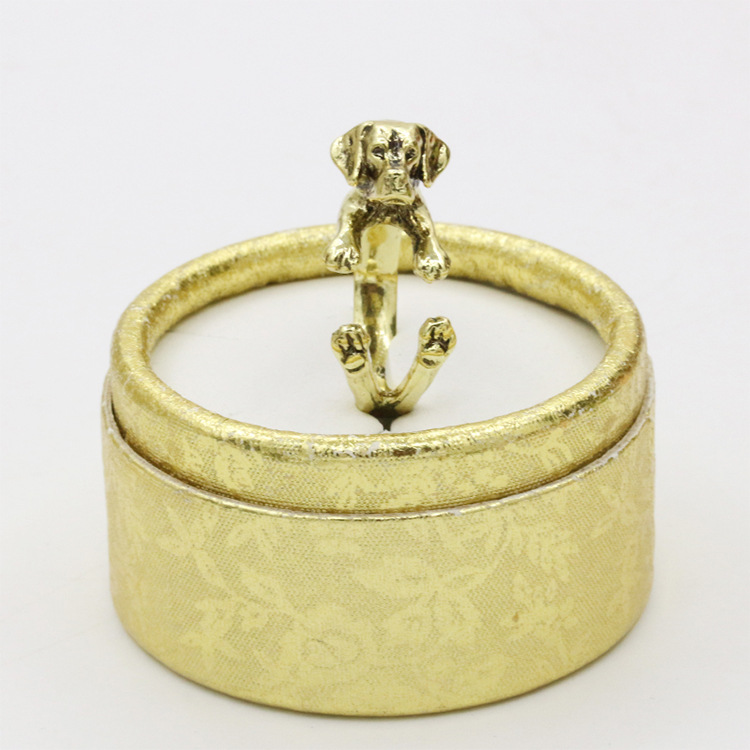 Korean Cute Zodiac Cocker Spaniel Ring Puppy Index Finger Ring Wholesale display picture 7