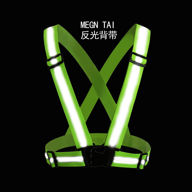 Fluorescent Green Thermal paste Webbing Reflective straps Night Riding Traffic Safety Reflective clothing Elastic band Reflective straps