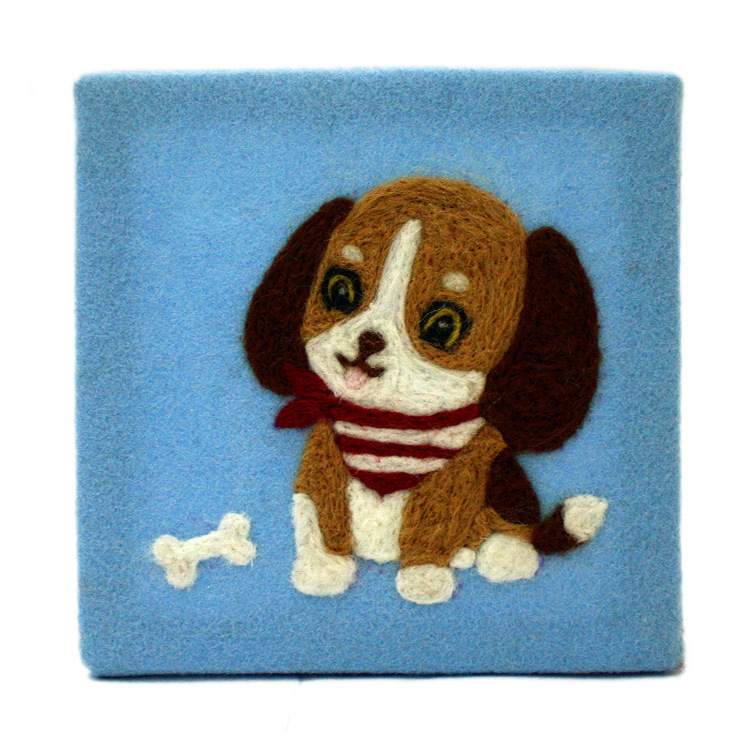 毛毡画diy羊毛毡手工制作动物小狗戳戳乐材料包装饰