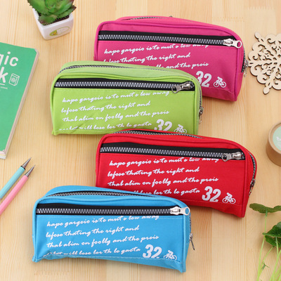 the republic of korea Stationery High-capacity Large zipper Simplicity oxford Pencil bag Stationery Pencil Bag men and women student Stationery